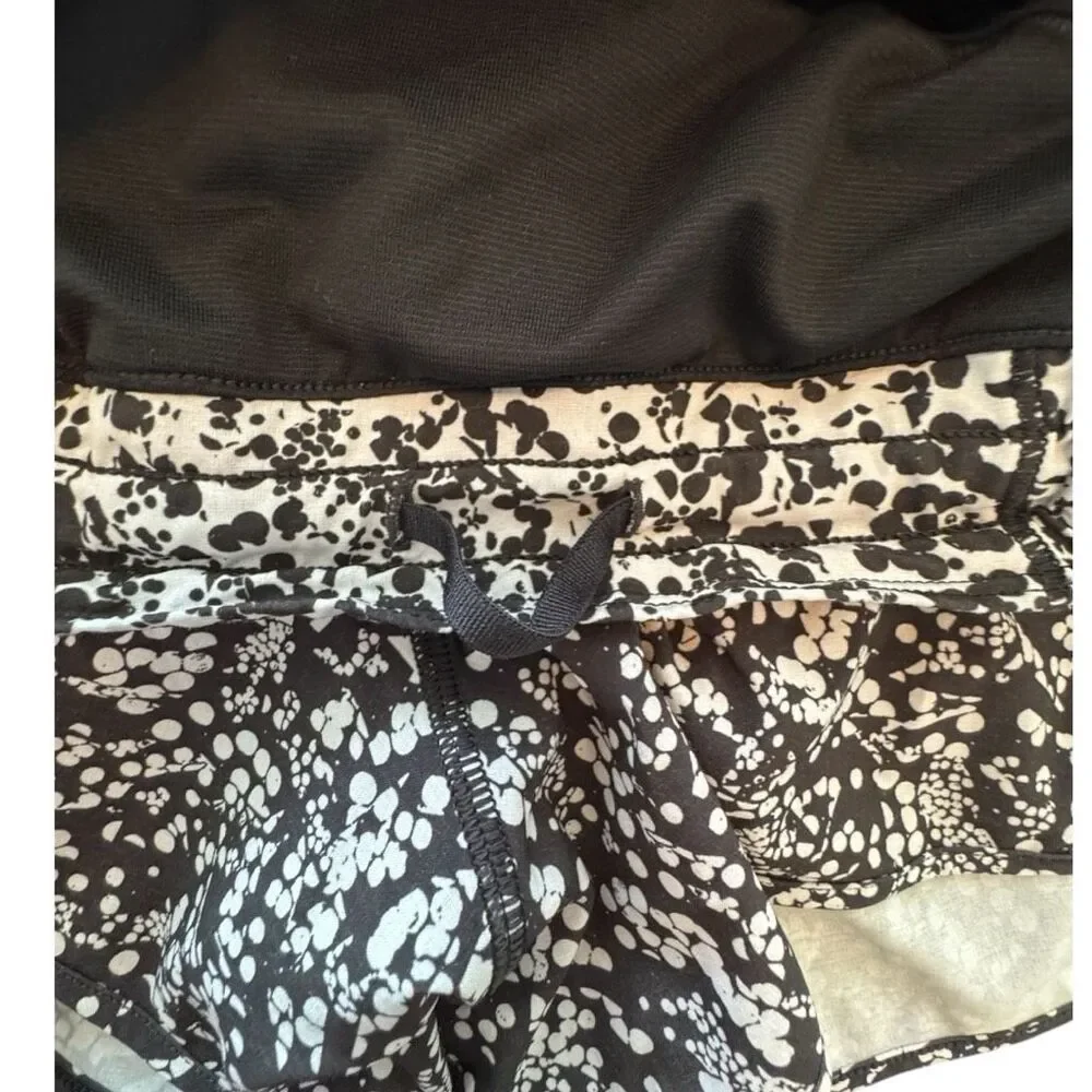 Lululemon Hotty Hot Mesh Edge Shorts Size 6 Chirasu Black White 4